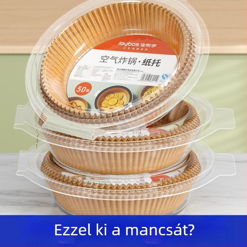 Háztartási célú légsütőpapír, vastag olajfelszívó papír a sütéshez, sütéshez szilikonos bevonattal, sütőmat, alumíniumfóliás poharak