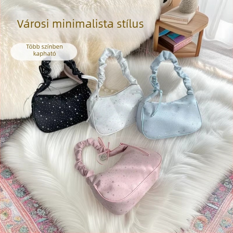 Telefon táska, kis oldaltáska kereszt-táska, minimalistán elegáns mindennapi női kézitáska, plisírozott keresztpántos táska, sokoldalú női táska