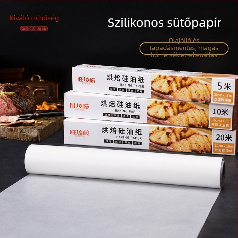 5 m szilikon bevonat sütőpapír tekercs, élelmiszer-minőségű, olajálló