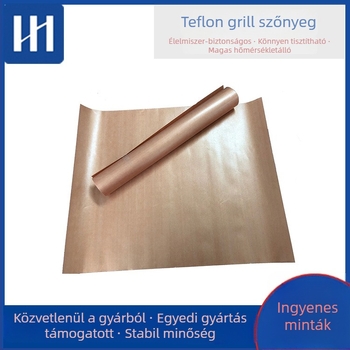 Nem tapadó üvegszálas grillmatrac kültéri használatra, többfunkciós, magas hőállóságú Teflon bevonattal