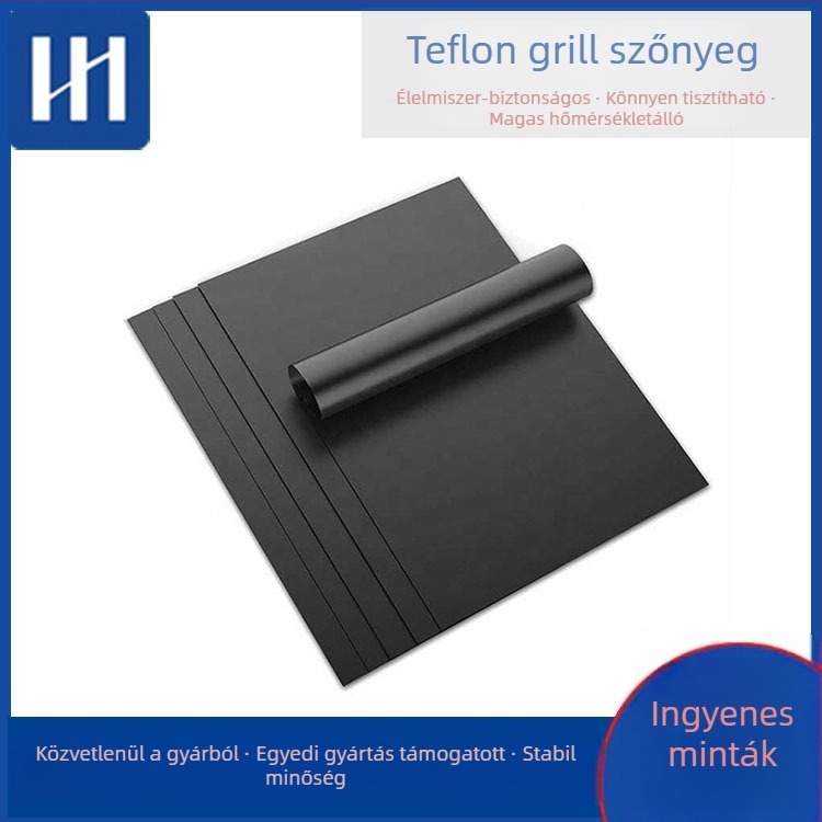 Nem tapadó üvegszálas grillmatrac kültéri használatra, többfunkciós, magas hőállóságú Teflon bevonattal