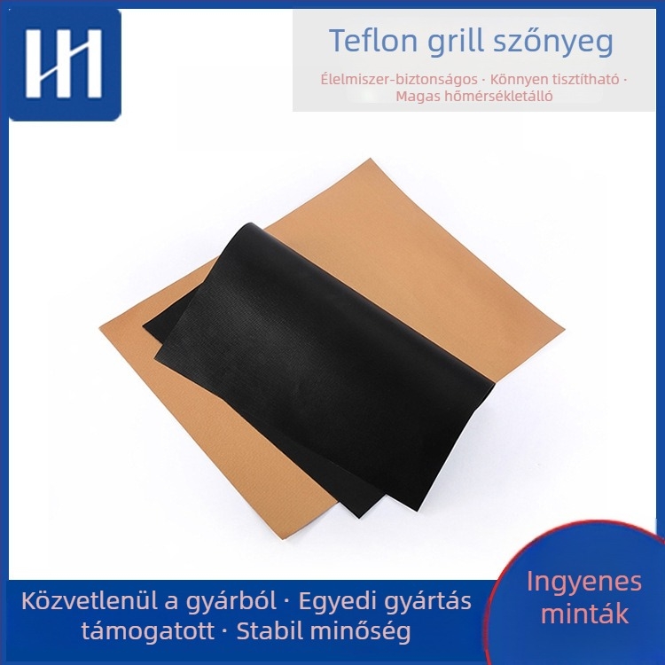 Nem tapadó üvegszálas grillmatrac kültéri használatra, többfunkciós, magas hőállóságú Teflon bevonattal