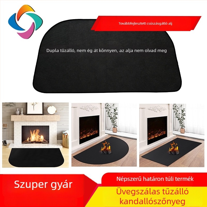 Tűzálló kandalló alátét, grillsütőhöz és beltéri használatra, magas hőmérséklet-álló, továbbfejlesztett változat