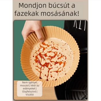 Silikonnal bevont sütőpapír olajfelszívó réteggel, sütő és légsütő használatra