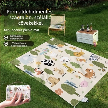 Hordozható mini piknik matrac, vízálló és nedvességálló, vékony kialakítás, tavaszi kirándulásokhoz, kempingezéshez és zöldterületeken, méret 210 × 220 cm