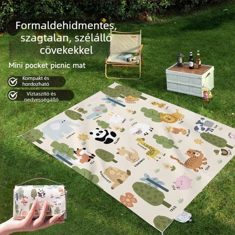 Hordozható mini piknik matrac, vízálló és nedvességálló, vékony kialakítás, tavaszi kirándulásokhoz, kempingezéshez és zöldterületeken, méret 210 × 220 cm