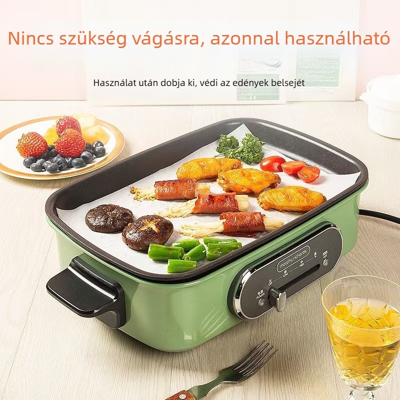 Négyszögletes sütőpapír, olajfelszívó papír, tepsi- és sütőalj, magas hőállóságú élelmiszer-minőségű szilikonos sütőpapír, sütéshez papír, barbecue papír