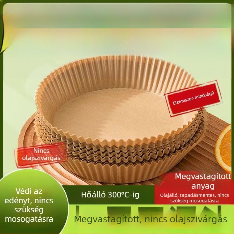 Légsütőhöz való sütőpapír – hőálló, zsírszívó, szilikon bevonattal, kraft papír sütéshez