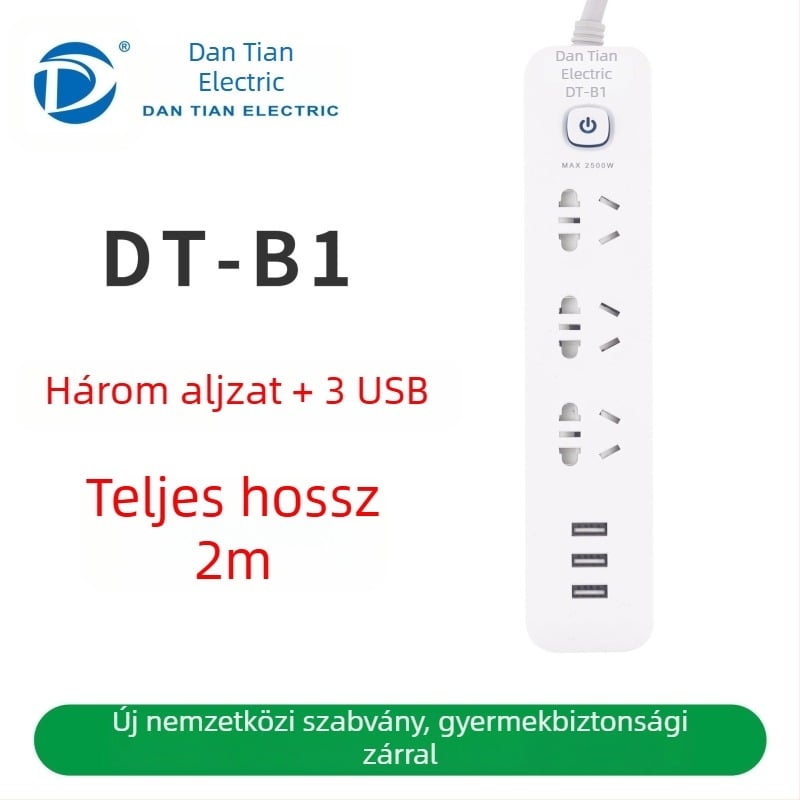 USB elosztó portokkal, új nemzeti szabvány, többfunkciós hosszabbító otthonra és irodába
