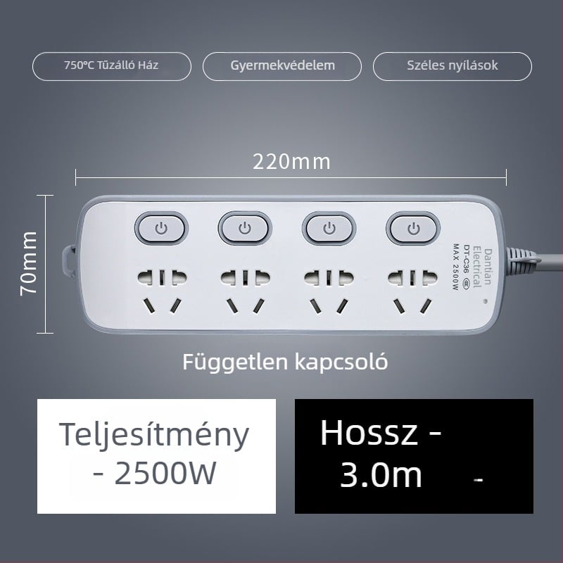 USB elosztó portokkal, új nemzeti szabvány, többfunkciós hosszabbító otthonra és irodába