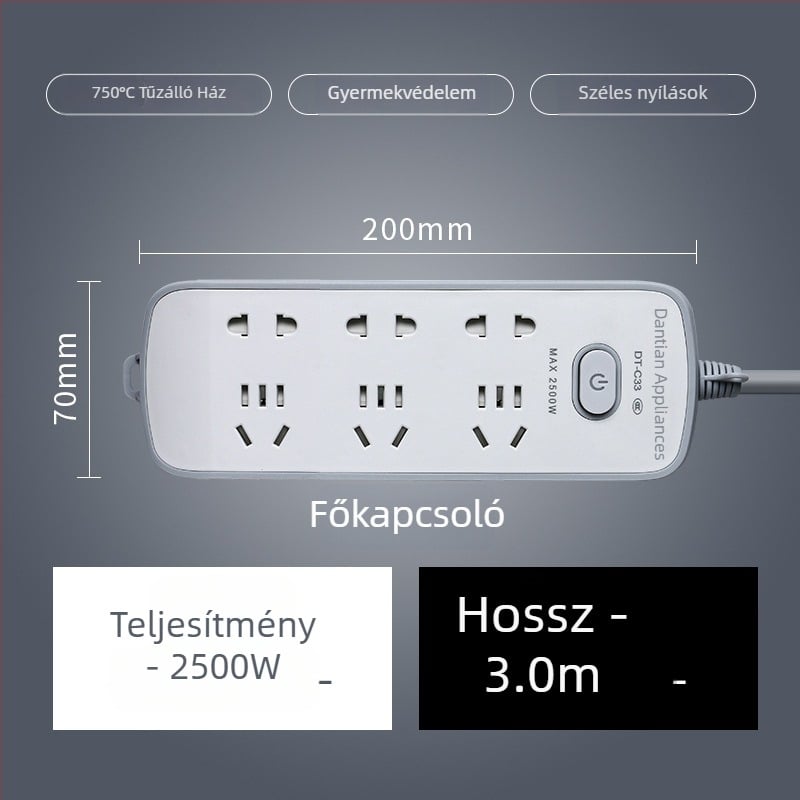 USB elosztó portokkal, új nemzeti szabvány, többfunkciós hosszabbító otthonra és irodába