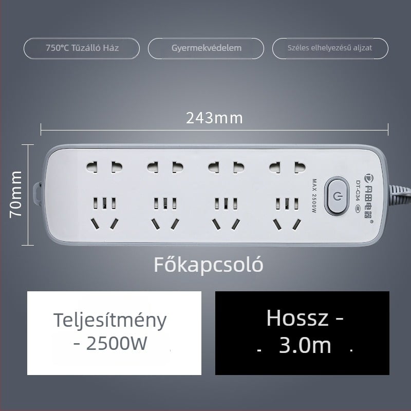 USB elosztó portokkal, új nemzeti szabvány, többfunkciós hosszabbító otthonra és irodába