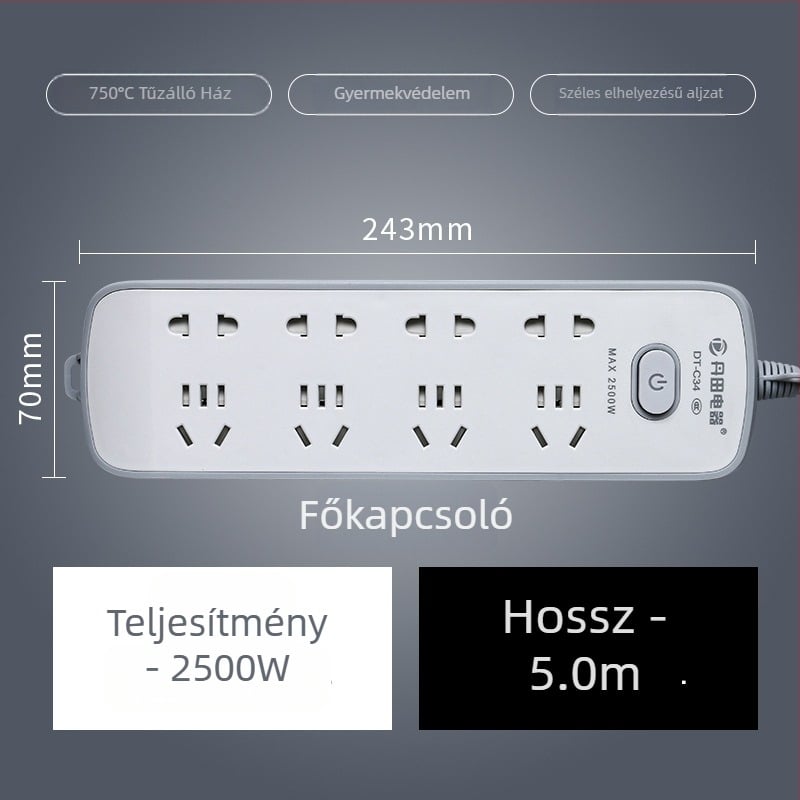 USB elosztó portokkal, új nemzeti szabvány, többfunkciós hosszabbító otthonra és irodába