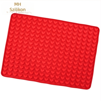 Ming Hao 255‑lyukú szív alakú szilikon sütőlap, kis süteményformák, kutyakeksz-formák, csokoládéformák és grillsütéshez való matrac.