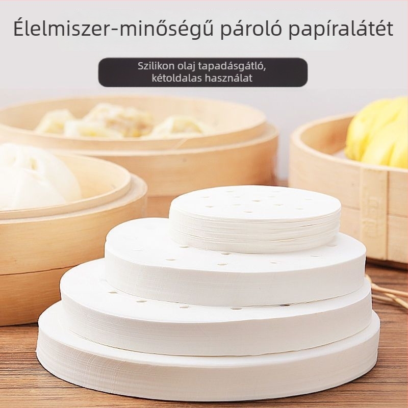 Perforált párolópapír szilikon bevonattal, egyszer használatos, élelmiszer-minőségű, zsemlyékhez