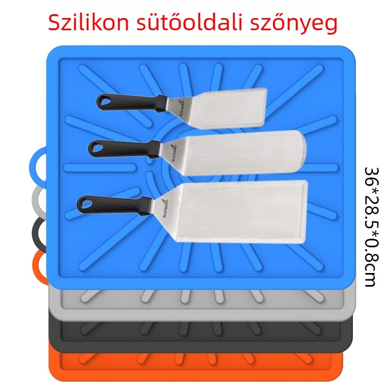 Szilikon sütőalátét készlet: olajlevezető alátét, hőszigetelő alátét, olajgyűjtő alátét és oldalsó rács alátét