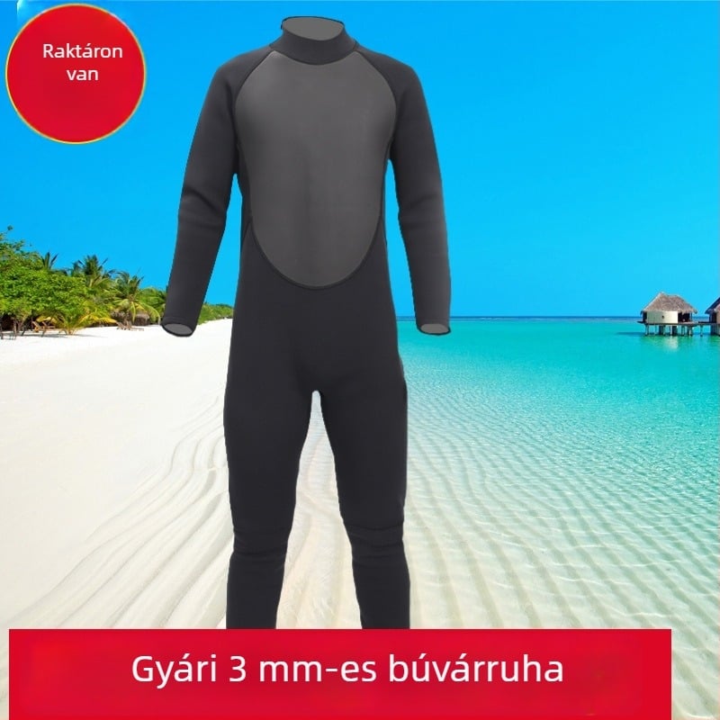 3,0 mm vastag teljes testű neoprén búvárruha, meleg, hosszú ujjú, szörfözésre, snorkelzésre és téli úszásra