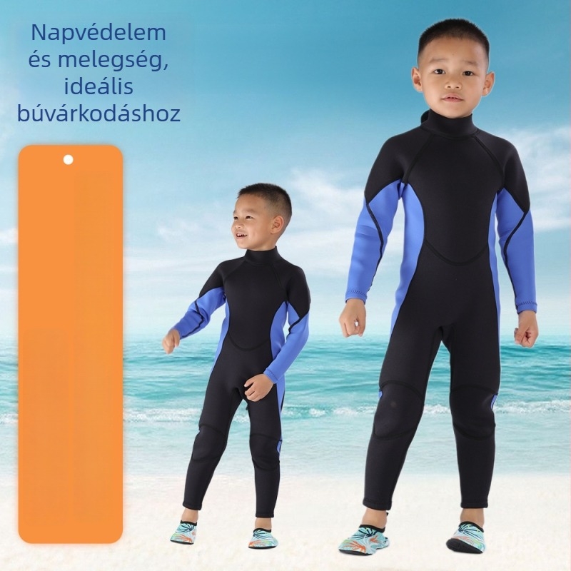 Scubastar gyerekeknek 3 mm vastag napvédő meleg búvárruha, egyszínű, alkalmas merülésre és szörfözésre