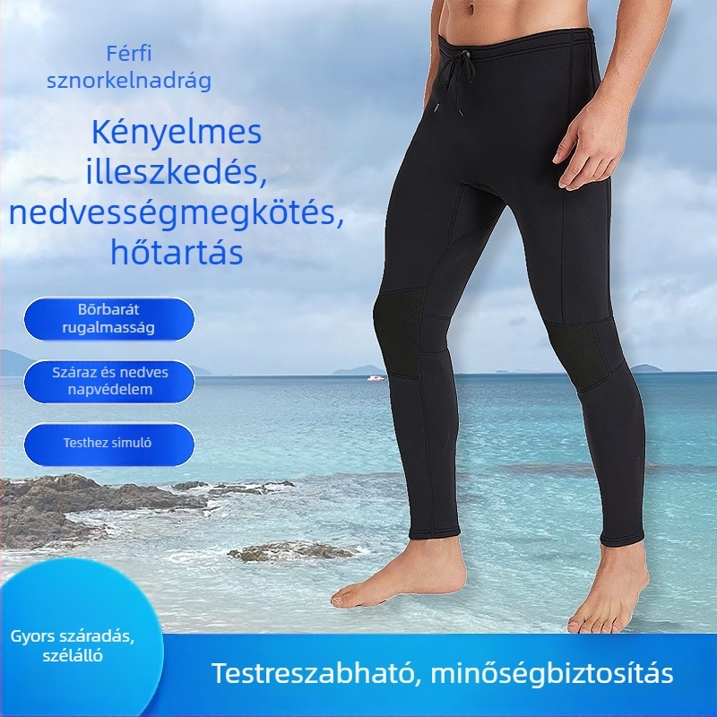 Uniszex vastagított termál úszónadrág UV védelemmel merüléshez, snorkelhez, vitorlázáshoz és téli úszáshoz