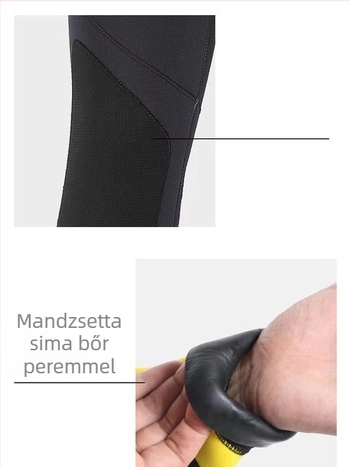 7 mm neopren kapucnis búvárruha fleece béléssel — meleg, vízálló, fél-száraz, merüléshez és úszáshoz, uniszex