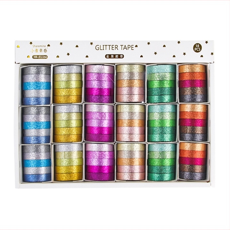 Macaron színű glitteres szalagkészlet DIY napló és tervező dekorációhoz