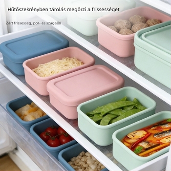 Szilikon ételtároló doboz mikrózható, vastag tömítésű, hőálló ebédes doboz irodába és otthonra