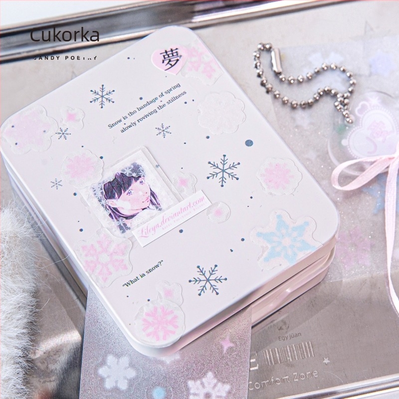MoMo PET kivágó szalag, Téli Advent sorozat, hópelyhek motívumokkal, Két opció, Hossz 2 m, Szélesség 50 mm, Vastagság 0,004