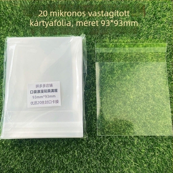 Zipzár tasak, önzáró, vastagabb 12 mil fólia, kerek kártyavédő tasak 20 mil, méret 6,2×6,2
