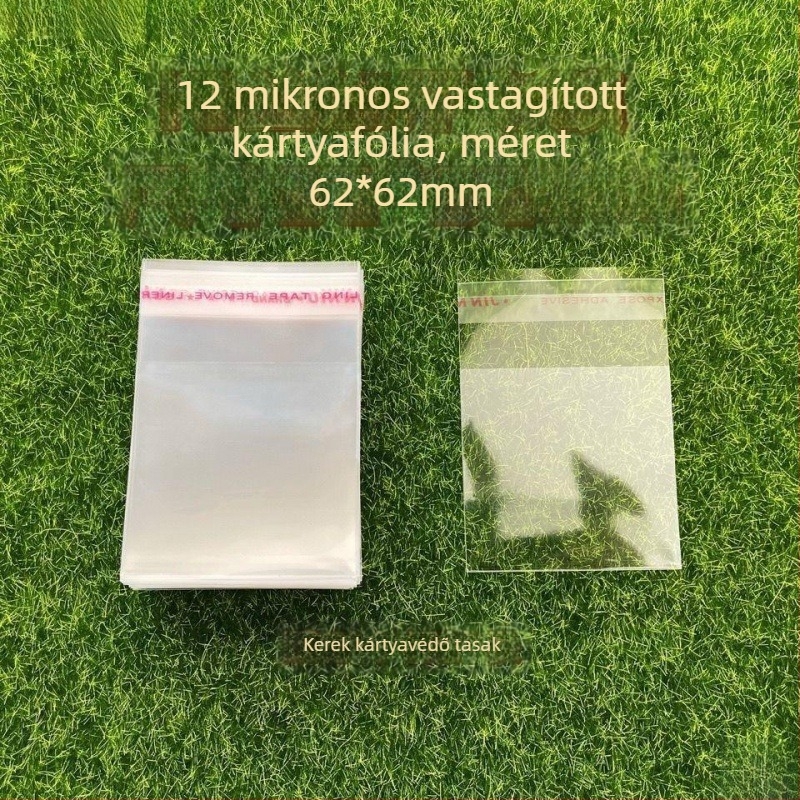 Zipzár tasak, önzáró, vastagabb 12 mil fólia, kerek kártyavédő tasak 20 mil, méret 6,2×6,2