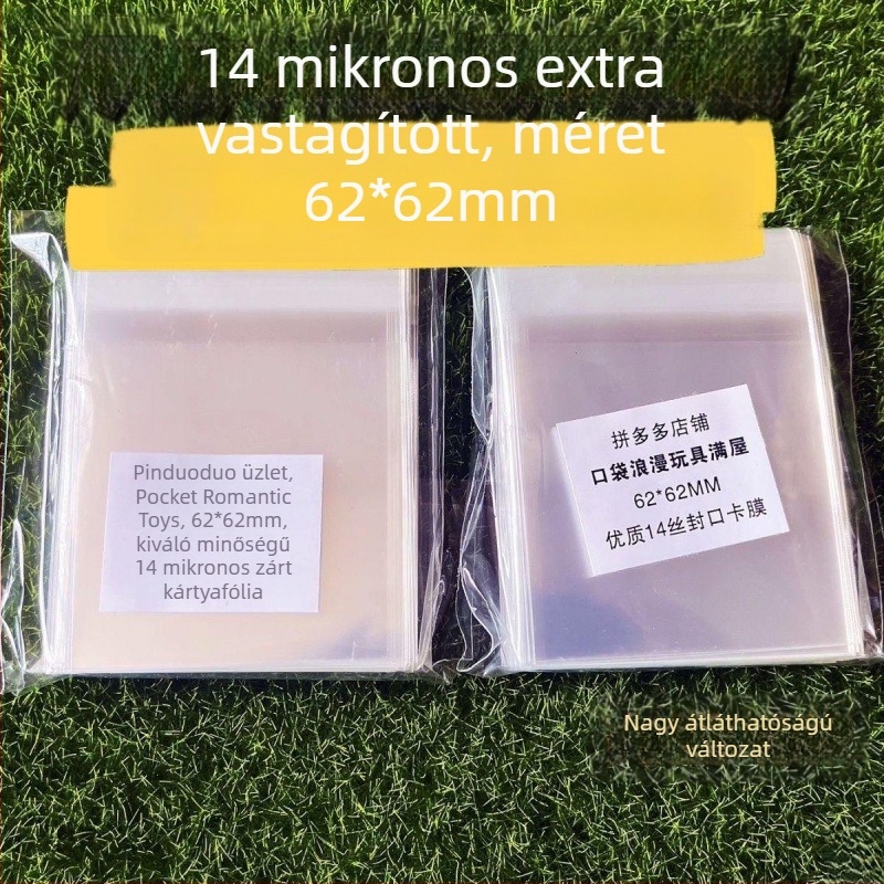 Zipzár tasak, önzáró, vastagabb 12 mil fólia, kerek kártyavédő tasak 20 mil, méret 6,2×6,2