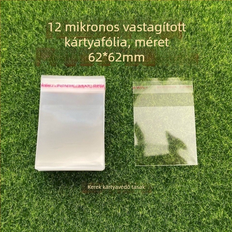 Zipzár tasak, önzáró, vastagabb 12 mil fólia, kerek kártyavédő tasak 20 mil, méret 6,2×6,2