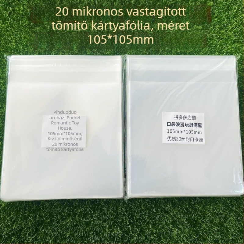 Zipzár tasak, önzáró, vastagabb 12 mil fólia, kerek kártyavédő tasak 20 mil, méret 6,2×6,2