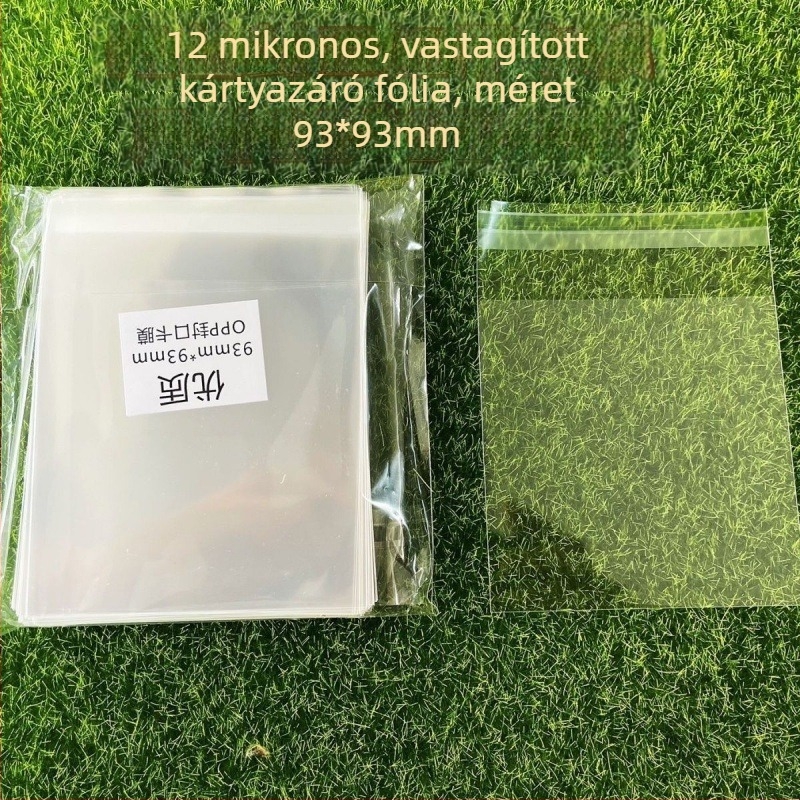 Zipzár tasak, önzáró, vastagabb 12 mil fólia, kerek kártyavédő tasak 20 mil, méret 6,2×6,2