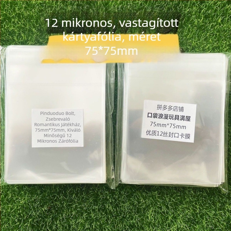 Zipzár tasak, önzáró, vastagabb 12 mil fólia, kerek kártyavédő tasak 20 mil, méret 6,2×6,2