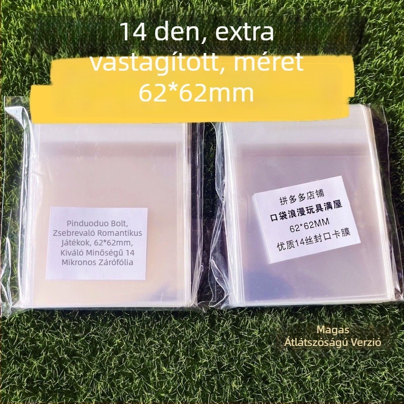 Zipzár tasak, önzáró, vastagabb 12 mil fólia, kerek kártyavédő tasak 20 mil, méret 6,2×6,2