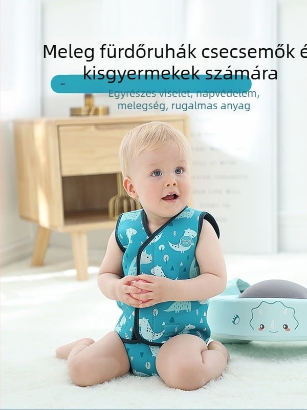 Uniszex gyerekeknek való neoprén búvárruha UV védelem, meleg fleece bélésű, snorkelingre és szörfözéshez