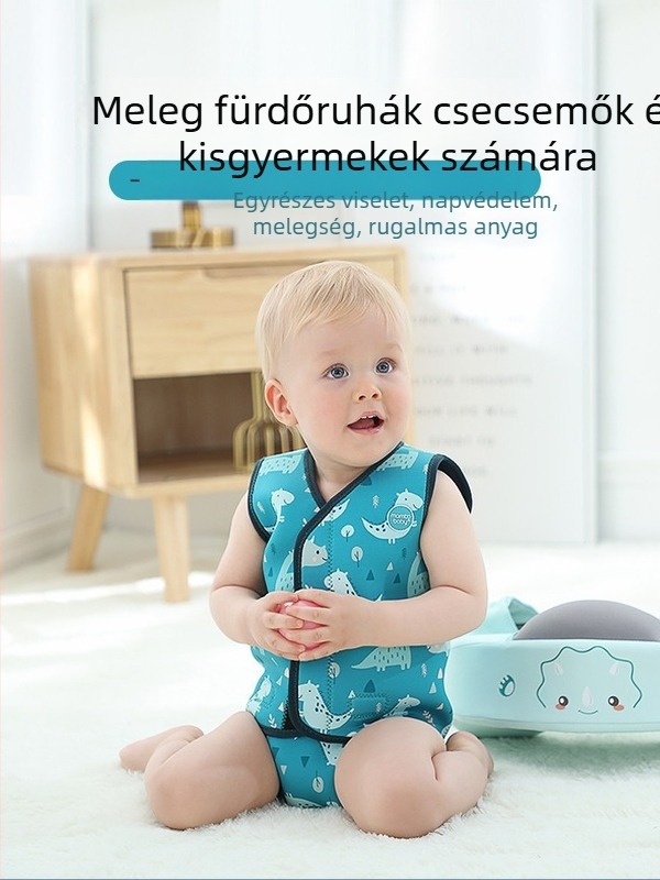 Uniszex gyerekeknek való neoprén búvárruha UV védelem, meleg fleece bélésű, snorkelingre és szörfözéshez