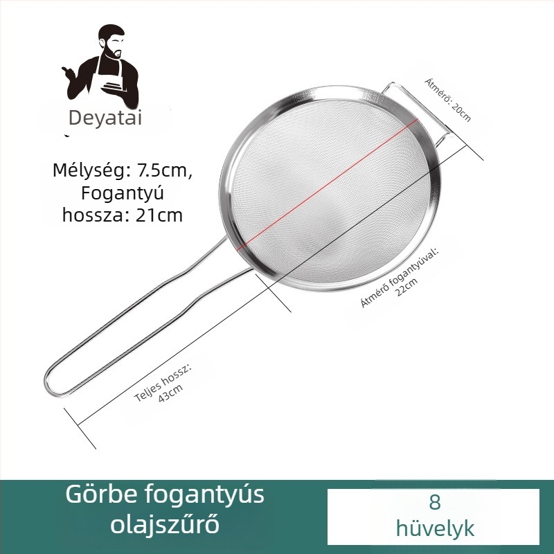 304 rozsdamentes acélból készült ultrafin szűrőháló szójatej üledékhez, dupla fogantyú, nagy méret