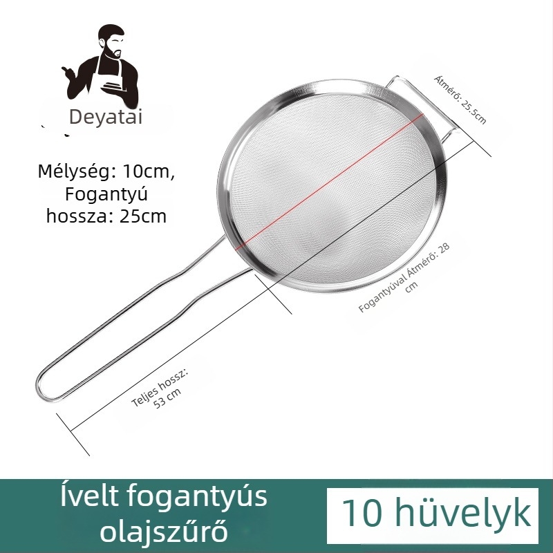 304 rozsdamentes acélból készült ultrafin szűrőháló szójatej üledékhez, dupla fogantyú, nagy méret