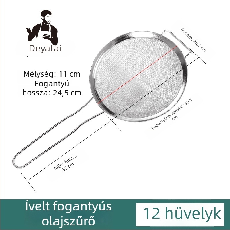 304 rozsdamentes acélból készült ultrafin szűrőháló szójatej üledékhez, dupla fogantyú, nagy méret