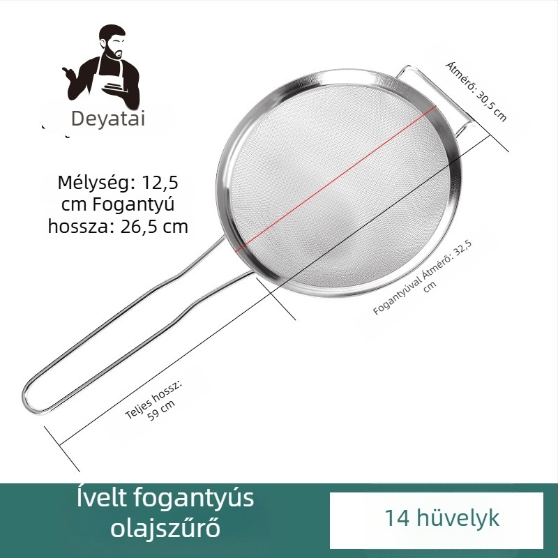 304 rozsdamentes acélból készült ultrafin szűrőháló szójatej üledékhez, dupla fogantyú, nagy méret