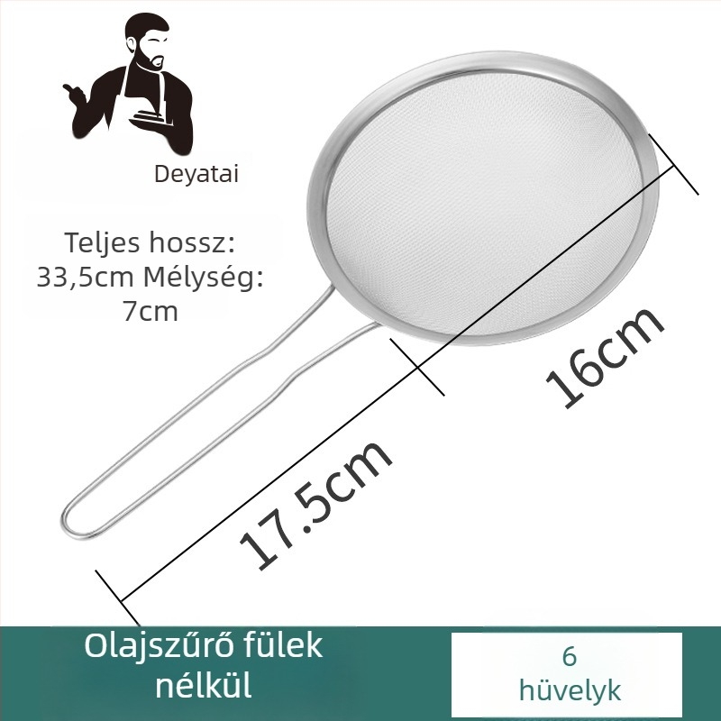 304 rozsdamentes acélból készült ultrafin szűrőháló szójatej üledékhez, dupla fogantyú, nagy méret