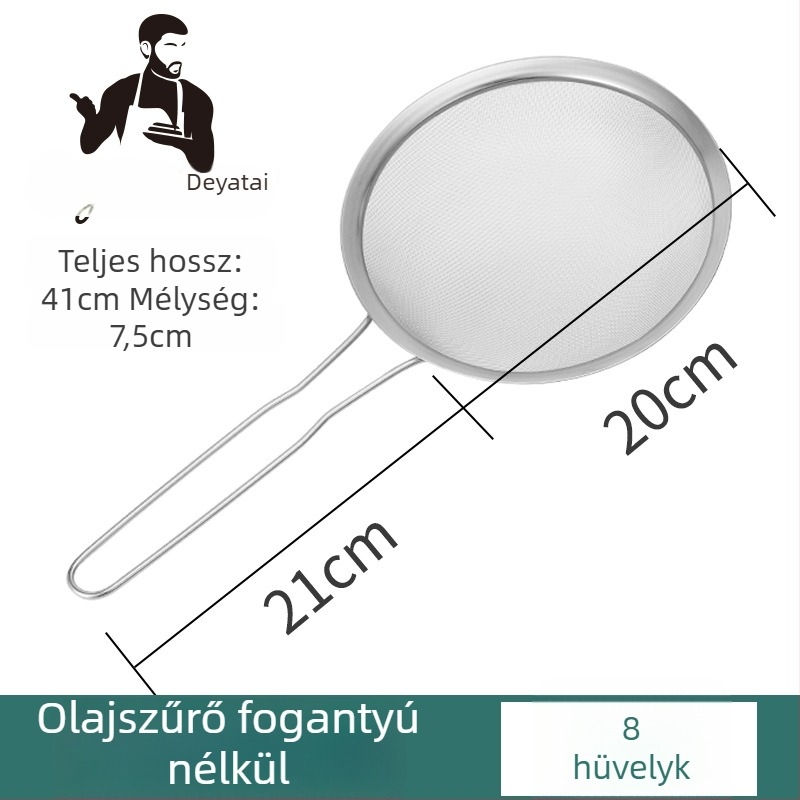 304 rozsdamentes acélból készült ultrafin szűrőháló szójatej üledékhez, dupla fogantyú, nagy méret