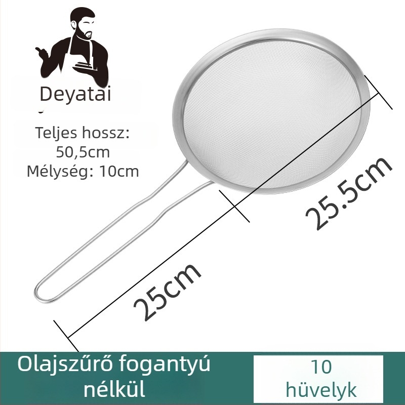 304 rozsdamentes acélból készült ultrafin szűrőháló szójatej üledékhez, dupla fogantyú, nagy méret