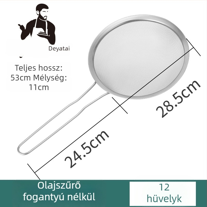 304 rozsdamentes acélból készült ultrafin szűrőháló szójatej üledékhez, dupla fogantyú, nagy méret