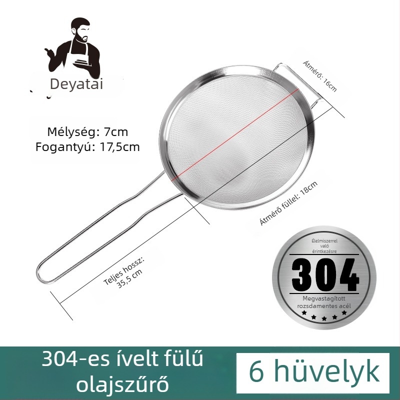 304 rozsdamentes acélból készült ultrafin szűrőháló szójatej üledékhez, dupla fogantyú, nagy méret