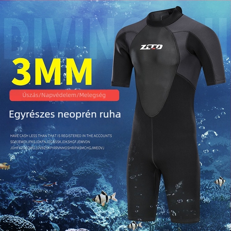 ZCCO 3 mm férfi rövid ujjú teljes búvárruha, neopren hővédelmet nyújt téli úszáshoz