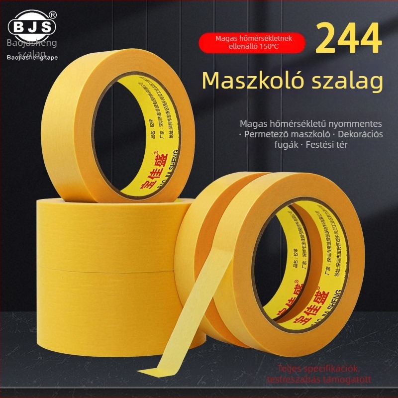 3 mm texturált papírból készült maszkoló szalag 244 – sárga, külső falak festéséhez, penetráció elleni védelem, maszkolás a fugáknál
