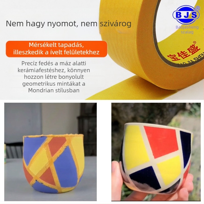 3 mm texturált papírból készült maszkoló szalag 244 – sárga, külső falak festéséhez, penetráció elleni védelem, maszkolás a fugáknál