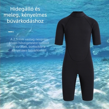 3 mm-es rövid ujjú, rövid lábú neoprén búvárruha – egy darabos, búvárkodáshoz, snorkelzéshez és szörfözéshez – melegítés és UV-védelem